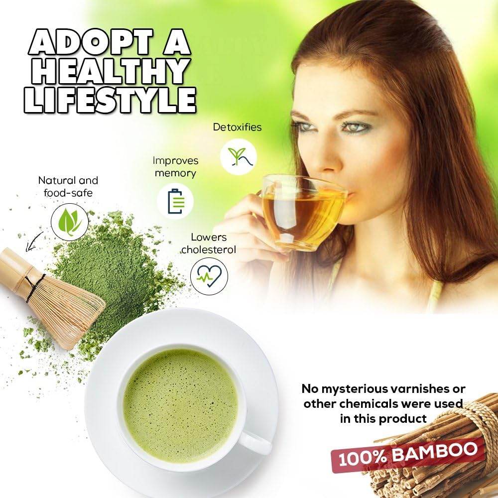 BambooWorx Matcha Whisk Set - (Chasen), Traditional Scoop (Chashaku), Tea Spoon. The Perfect Sets to Prepare a Traditional Cup of Japanese Tea, Handmade from 100% Natural Bamboo - My Store