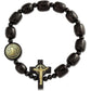Catholica Shop - Catholic Religious Wear Elasticated Saint Benedict Bracelet Wooden Beads Decade Rosary Stretchable Bracelet for Men and Women
