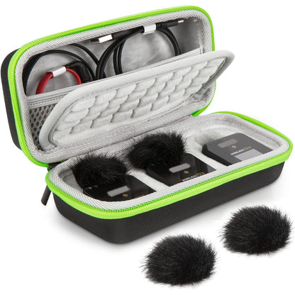 YOUSHARES Wireless Go 2 Hard Carring Case - Professional Flocking Mic Case Compatible with Rode Wireless GO II Dual Channel Compact Digital Wireless Microphone System (black)