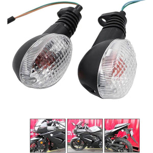 motoparty Motorcycle Turn Signals For KAWASAKI EX250R NINJA 250R KLX250S KLX250SF VN650 Vulcan S Front/Rear Turn Signal Indicator Light Blinker Lamp Motorcycle,(Transparent Shell)