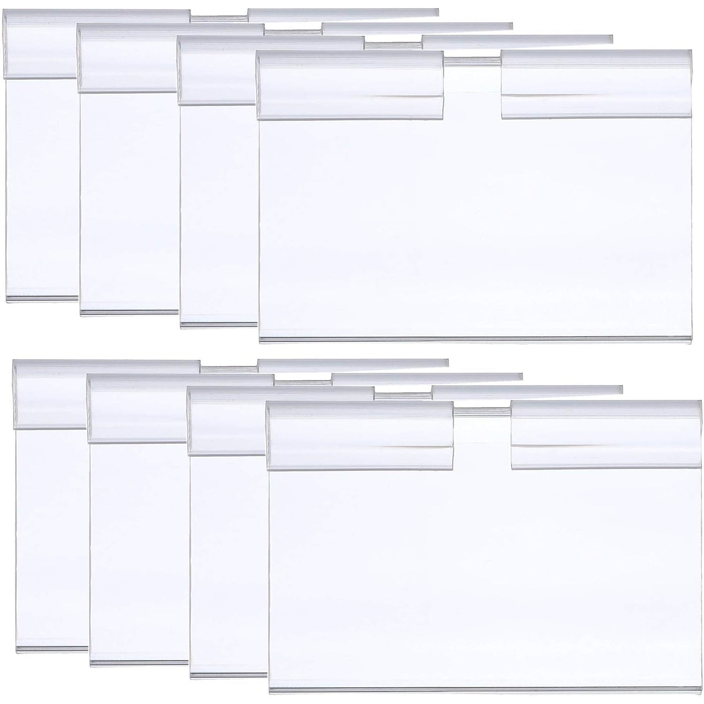 100Pcs Clear Plastic Wire Shelf Price Label Holder Retail Price Tag Label Card Holder Merchandise Sign Display Holder for Retail Store Supermarket Mall Price Display, 60 x 42MM