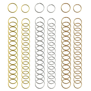 Nydotd 180 Pieces Hair Rings, Braid Rings, Loop Clips, and Hoops - 3 Colors, 2 Sizes, Women's Fashion Hip-Hop DIY Hair Clip Accessories for Dreadlocks