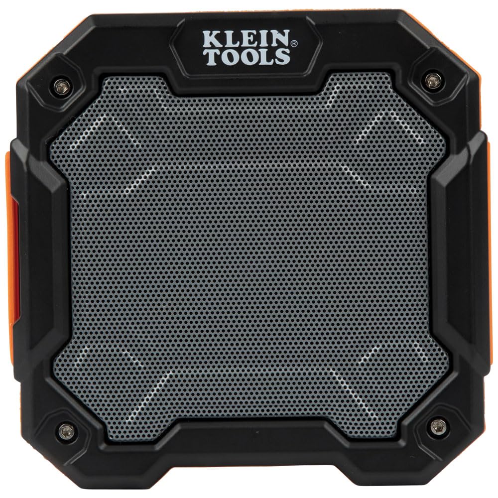 Buy now KLEIN TOOLS AEPJS3 Bluetooth Jobsite Speaker with Magnet and Hook, 20-Hr Run Time, Charge Via USB A or C, Pair Multiple Speakers Via Broadcast, Hands Free Capable at indiglob india