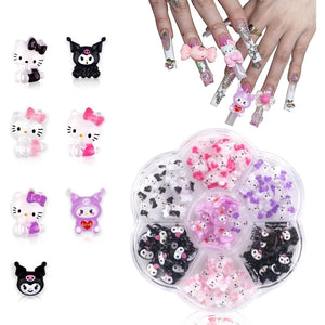 140 PCS Kawaii Nail Charms Slime Charms 3D Nail Art Charms Flatback Resin Charms, for Nail Art Decorations Supplies - My Store
