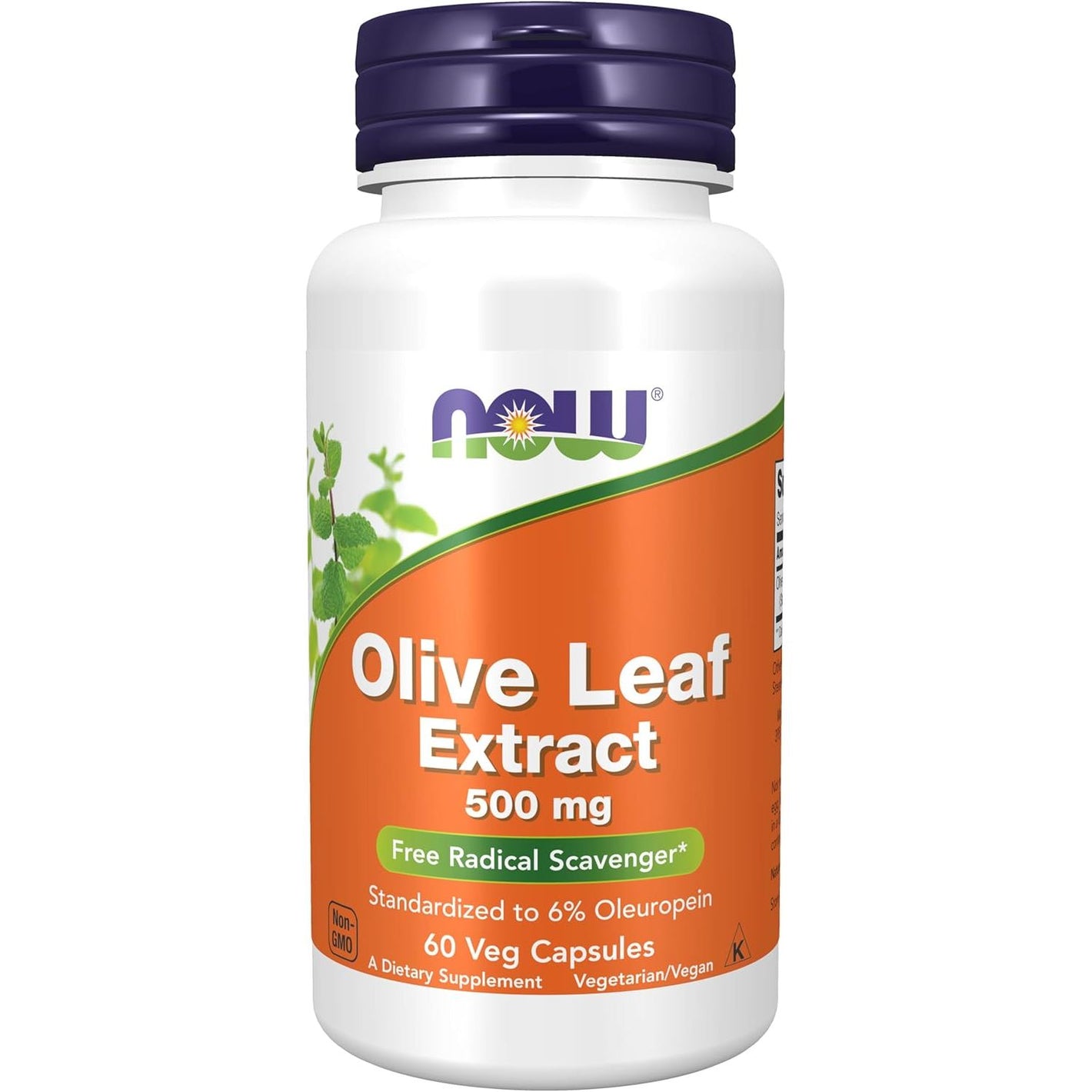 NOW Foods Supplements, Olive Leaf Extract 500 mg, Free Radical Scavenger*, 60 Veg Capsules