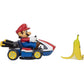 Super Mario Spin Out Mariokart Mario Racer Vehicle with 360 Spins, Wind Up and Go! Includes One 2.5” Mario Action Figure