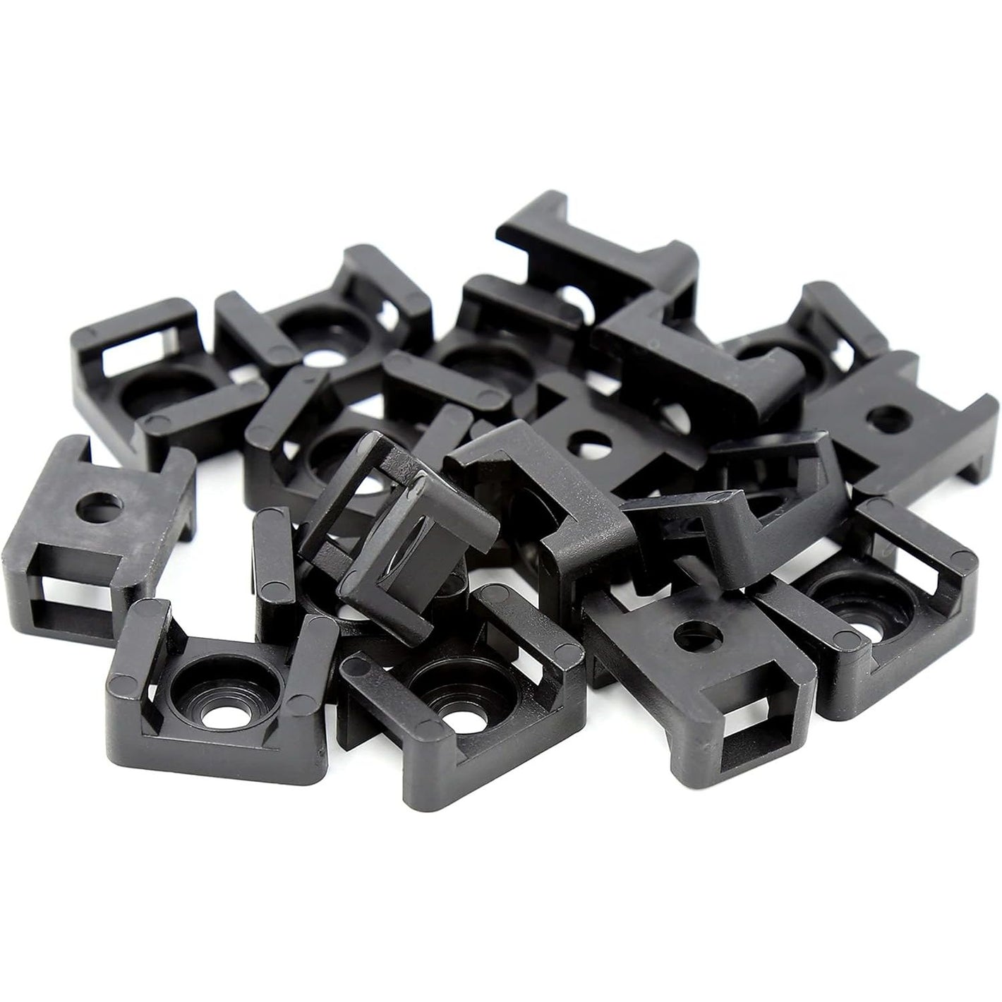 iexcell 100 Pcs Black 9 mm Cable Tie Base Saddle Type Mount Wire Holder