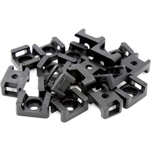 iexcell 100 Pcs Black 9 mm Cable Tie Base Saddle Type Mount Wire Holder