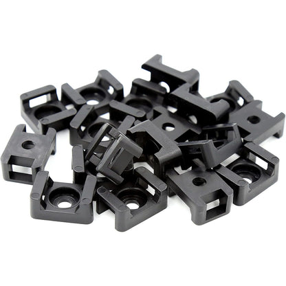 iexcell 100 Pcs Black 9 mm Cable Tie Base Saddle Type Mount Wire Holder