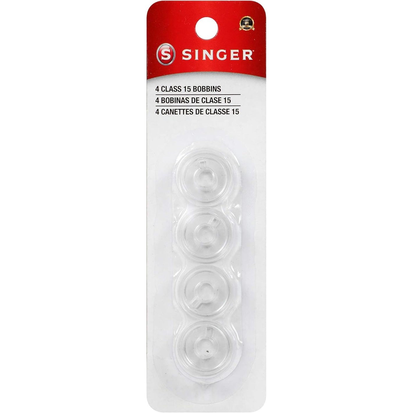 Singer Bobbins Class 15 Transparent, 4-Count