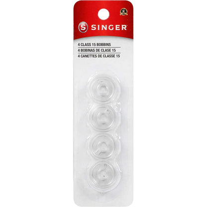 Singer Bobbins Class 15 Transparent, 4-Count