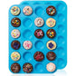 Amison Mini Muffin Pan 24 Cups, 2 Packs Silicone Cookies Cupcake Bakeware Tin Soap Tray Mould Non stick, BPA-free, Dishwasher Safe (Blue)