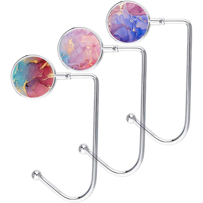 LESHIRY Purse Hanger, Bag Hanger, Handbag Storage Decor Table Hook for Women (White+Black Marble)