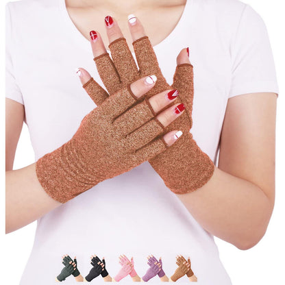 DISUPPO Arthritis Compression Gloves Relieve Pain from Rheumatoid, RSI,Carpal Tunnel, Hand Gloves Fingerless for Computer Typing and Dailywork, Support for Hands and Joints (L, Black)