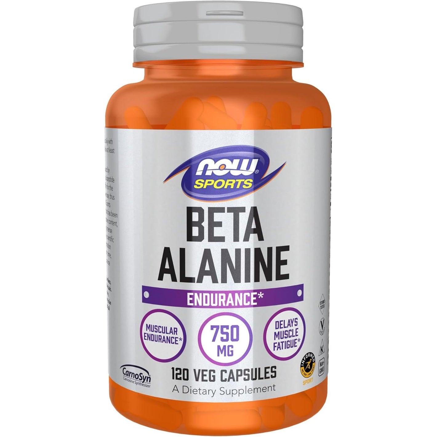 NOW Foods Sports Nutrition, Beta-Alanine 750 mg, Delays Muscle Fatigue*, Endurance*, 120 Veg Capsules