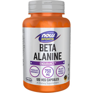 NOW Foods Sports Nutrition, Beta-Alanine 750 mg, Delays Muscle Fatigue*, Endurance*, 120 Veg Capsules