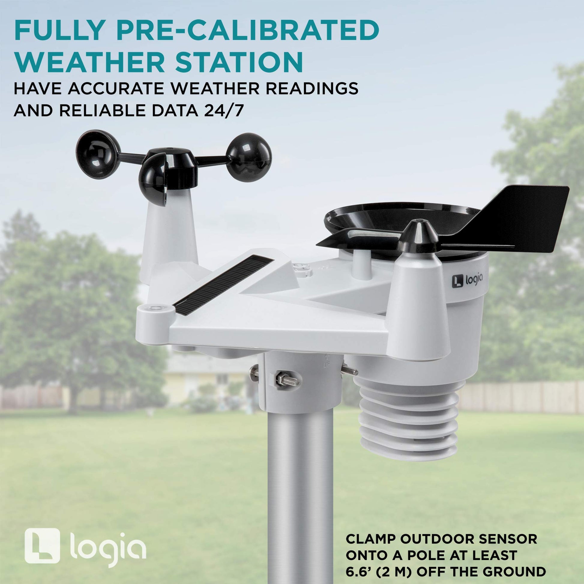 Buy now Logia 18-in-1 Wi-Fi Weather Station with 7-in-1 Solar Sensor Array, Temperature Humidity Wind Speed/Direction Rain UV & More, Wireless Color Console w/Forecast Data, Alarm, Alerts at indiglob india