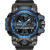 AIMES Mens Watches Sports Outdoor Waterproof Military Watch for Men Tactical Watch Analog Digital Date Alarm Stopwatch Multi-Function Tactics Big Face Wristwatch for Men - 3133-Blue