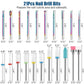 Depvko 21pcs Nail Drill Bits Sets, 3/32 Inch Cuticle Electric Nail File and Ceramic Acrylic Gel Nail Bit Kit, Acrylic Nail Art Tools, Carbide Remover Bits for Manicure Pedicure, Home Salon