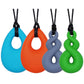 Chew Necklace for Boys and Girls, Silicone Chew Toys for Kids Teardrop Twist Pendants, Chewy Necklace Sensory for Autism or Oral Motor Special Needs BPA Free - 4 PCS Set