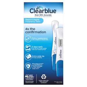 Buy now Clearblue Pregnancy Test Combo Pack, 4ct - Digital with Smart Countdown & Rapid Detection - Value Pack at indiglob india