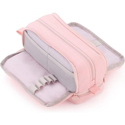 CICIMELON Large Capacity Pen Pencil Case with 4 Compartments, Multi-Slot Pencil Pouch Bag Aesthetic School Supplies Organizer for Teen Girls, Women, Adults (Purple)