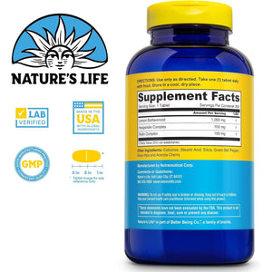 Nature's Life Bioflavonoids 1000mg per Serving | 250 Capsules | More Than 4 Months Supply | Lemon Bioflavonoid Complex, Hesperidin & Rutin | Antioxidant for Healthy Capillaries & VIT C Absorption