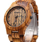 BEWELL ZS-W086B Wooden Watch Men Gifts Handmade Date Display Quartz Movement Analog Lightweight Wood Wrist Watches