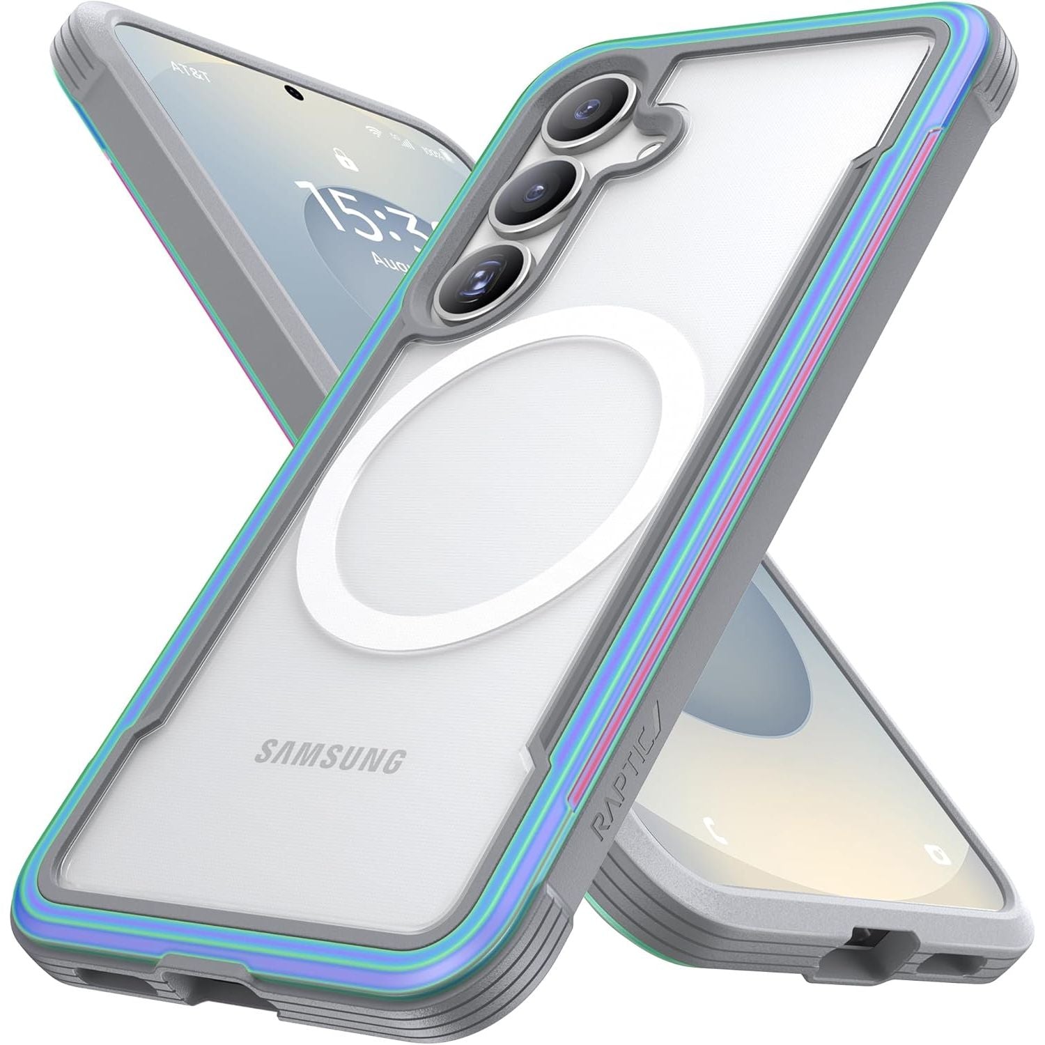 Buy now RAPTIC Shield Crystal Case for Samsung Galaxy S24 Ultra, [13FT Mil-Grade Drop Protection], [Not Yellowing Tech], Durable Anodized Shockproof Aluminum Frame Slim Samsung S24 Ultra Case, Iridescent S25 6.2" Iridescent at indiglob india