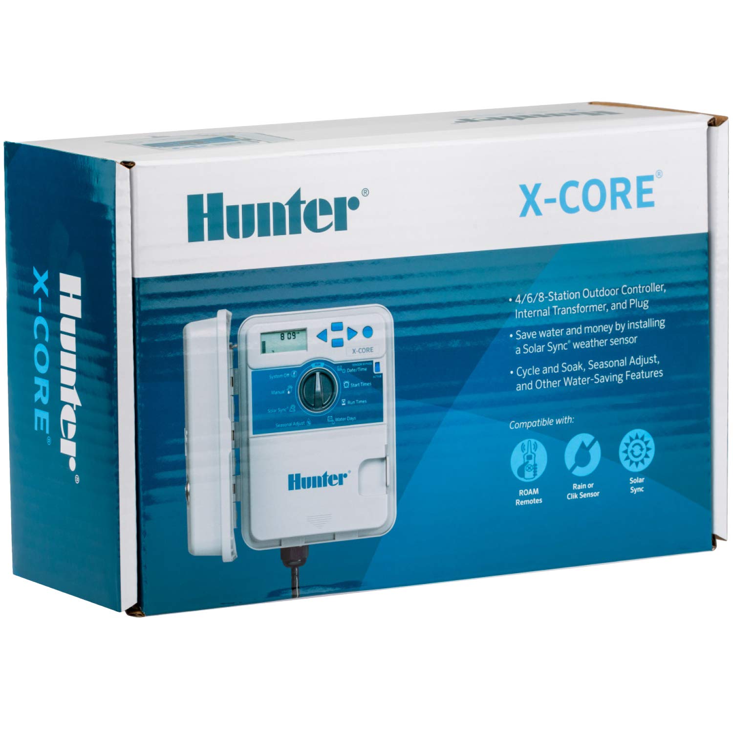 Buy now Hunter X-Core XC400 4 Zone Outdoor Sprinkler Controller, Weather-Resistant Irrigation Timer for Lawn and Garden, Easy Install, Automatic Watering System at indiglob india