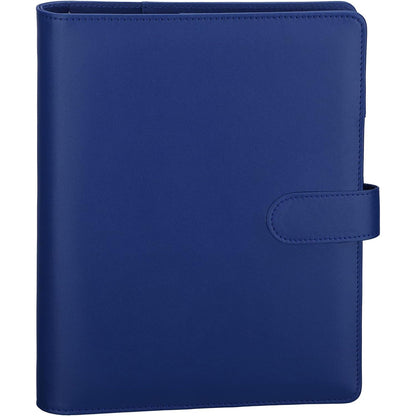 Antner A5 Binder 6 Ring Refillable Notebook Planner Cover for A5 Refill Paper, PU Leather Small Binder Budget Planner Photocard Holder Loose Leaf Personal Organizer with Magnetic Buckle, Brown