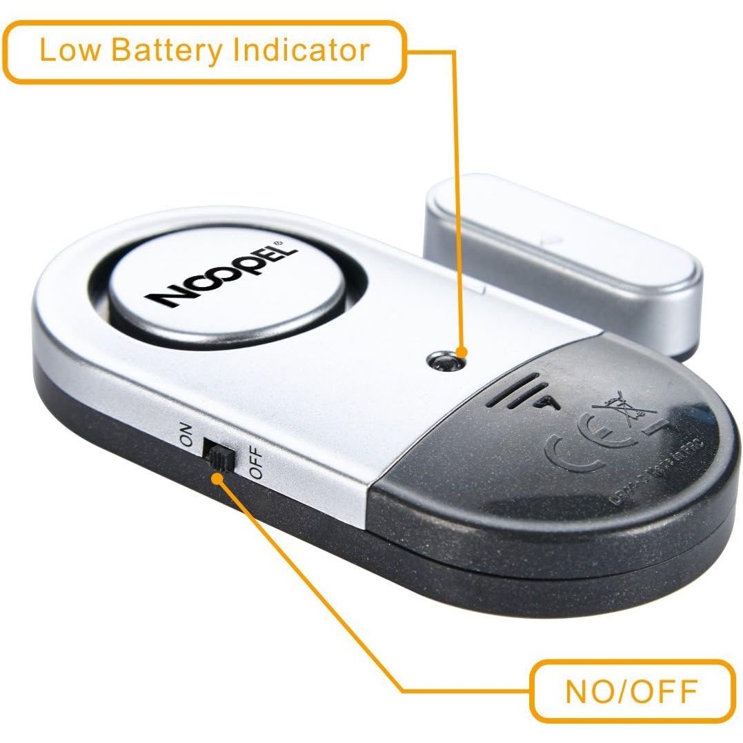 Buy now Door Window Alarm 2 Pack Noopel Home Security Sensor Burglar Anti-Theft 120DB Alarm with Batteries Included - DIY Easy to Install (2) at indiglob india