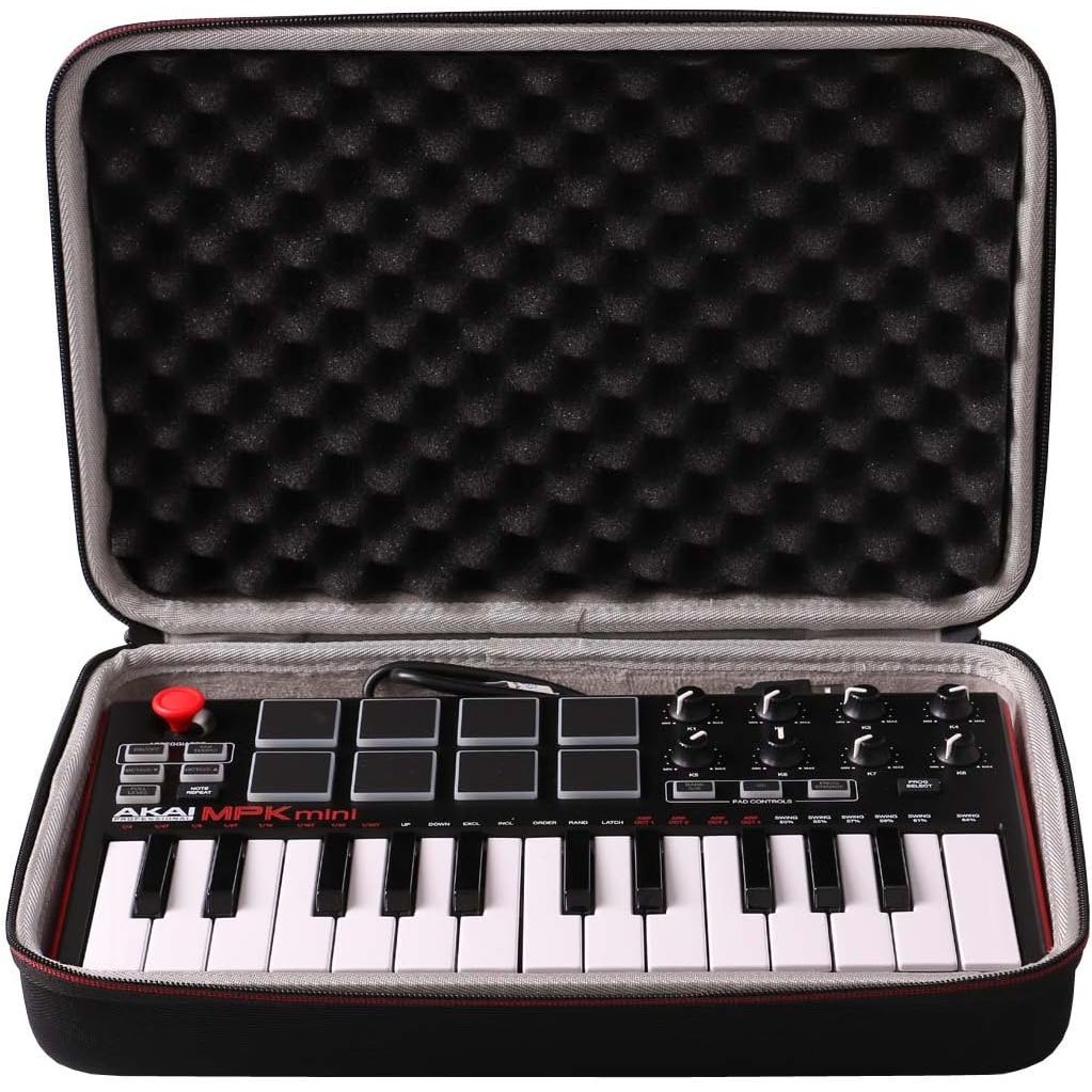 LTGEM Case Compatible with Akai Professional MPK Mini MK3 / MPK Mini Play MK3 25 Key USB MIDI Keyboard Controller, Black+Gray(Case Only)