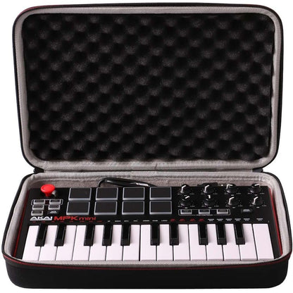 LTGEM Case Compatible with Akai Professional MPK Mini MK3 / MPK Mini Play MK3 25 Key USB MIDI Keyboard Controller, Black+Gray(Case Only)