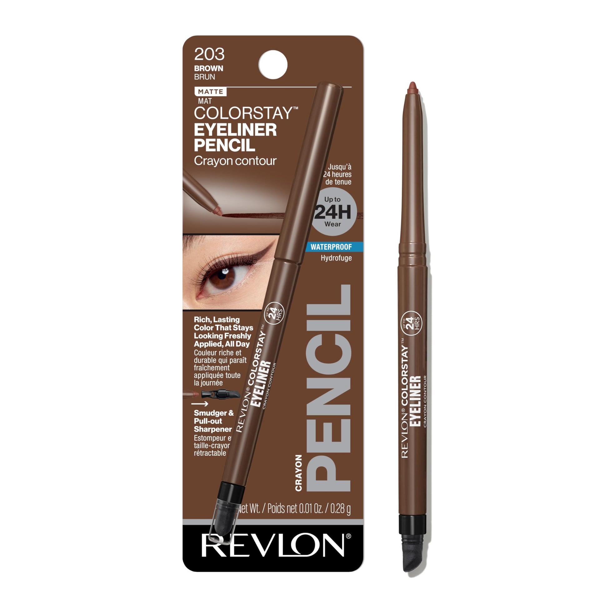 Buy now Revlon ColorStay Eyeliner Pencil, Black [201], 0.01 oz (Pack of 12) 203 Brown 0.01 Ounce (Pack of 1) at indiglob india