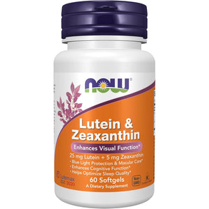 NOW Foods Supplements, Lutein & Zeaxanthin with 25 mg Lutein and 5 mg Zeaxanthin, 60 Softgels