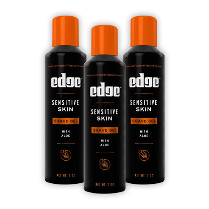 Edge Shaving Gel for Men, Sensitive Skin with Aloe, 7oz (3 Pack) - Shaving Gel For Men That Moisturizes, Protects, and Soothes To Help Reduce Skin Irritation (Packaging May Vary)