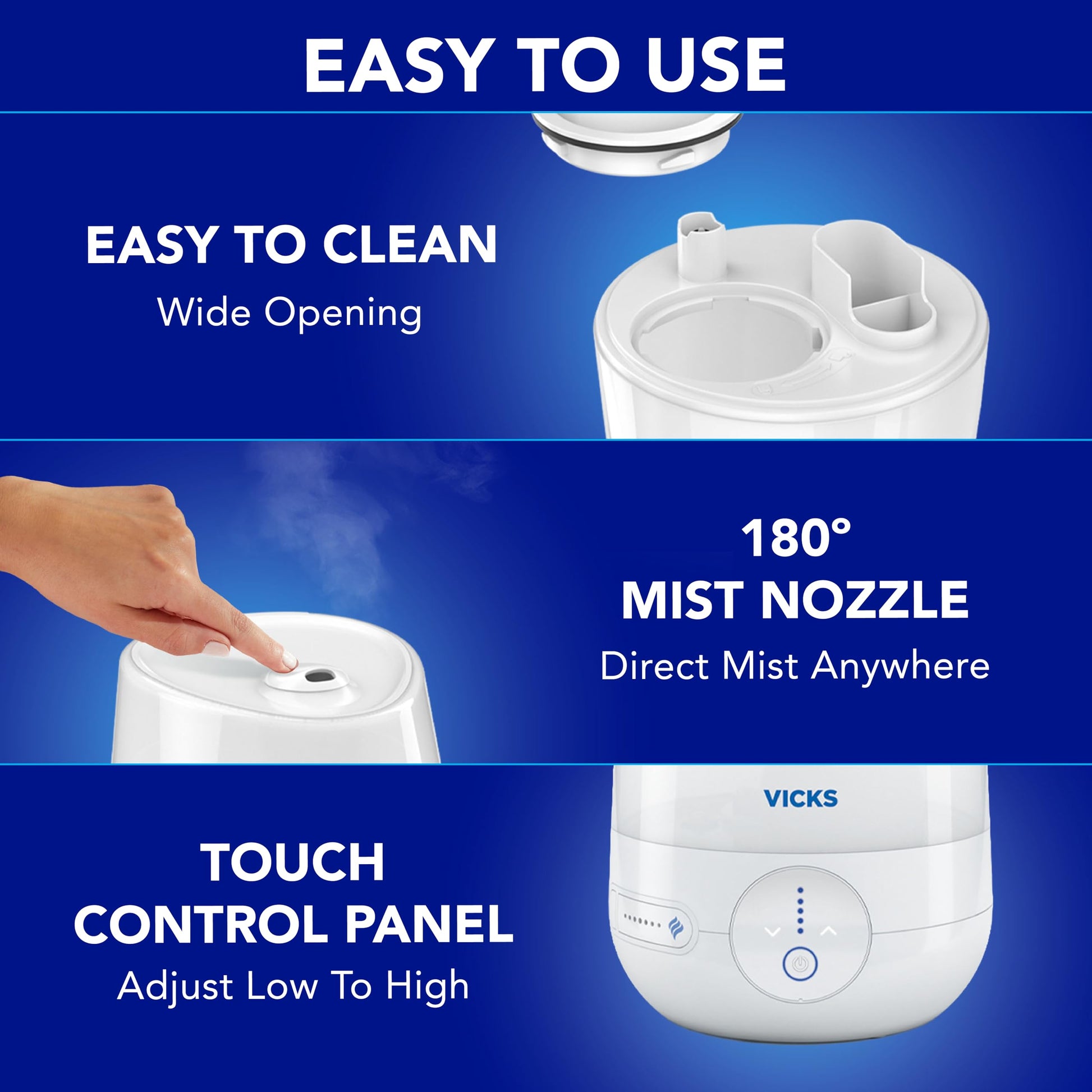 Buy now Vicks FilterFree Plus Cool Mist Plus Humidifier (VUL565), Medium Room ƒ??Filter-Free Cool Mist Humidifier for Baby, Kids and Adult Rooms, Works with Vicks VapoPads at indiglob india