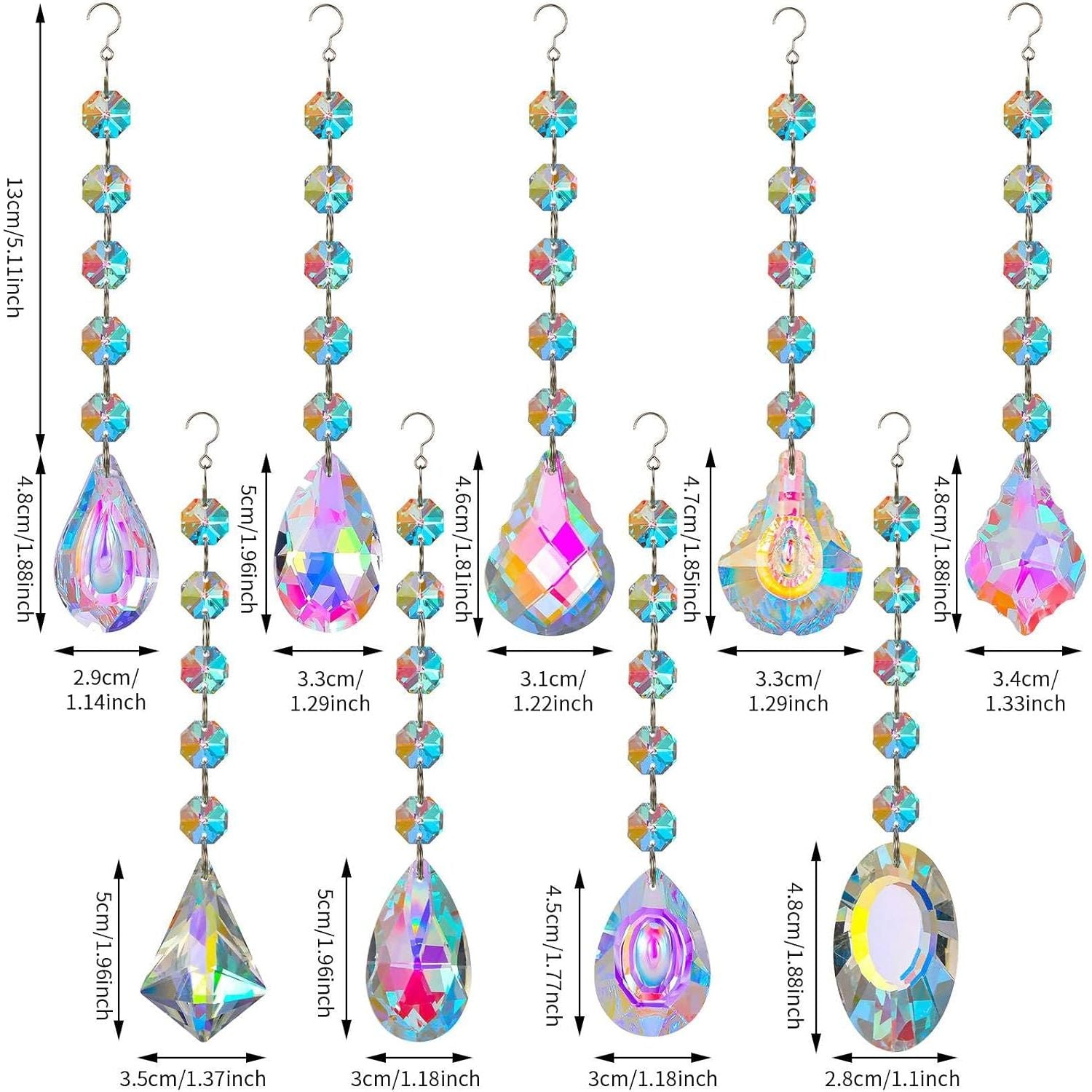 Buy now XINRUI Crystal Sun Catcher, 9 Pack Hanging Ornament Crystals Balls Prism Rainbow Maker for Home, Office, Garden Decoration, Window Decorations Decor(Crystal) at indiglob india