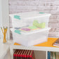 Buy now Sterilite 4-Pack Clip Box, Stackable Clear Plastic Bins with Latching Lids, Deep - Writing, Arts or Crafts Supplies Storage Containers for Home, Office, Classroom and Workshop Organization at indiglob india