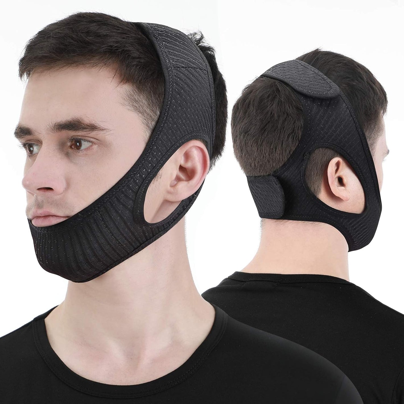 Chin Straps for Snoring, Anti Snoring Chin Strap Devices, Vosaro Jaw Strap for Sleeping with Men Women Closer, Soft Adjustable and Breathable for User Keep Closed While Sleeping for Snorers