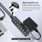 USB Hub, VKUSRA 7 Port USB Hub 3.0 with 4ft USB Long Cable, and Aluminum USB 3.0 Hub with Individual On/Off Switch and LED Indicator, USB Splitter for Laptop & PC, Power Adapter Not Included