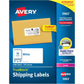 Avery Printable Shipping Labels with Sure Feed, 2" x 4" Customizable Stickers, White, 250 Blank Mailing Labels, Great for Mailing, Shipping, and More (5263)
