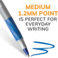 BIC Round Stic Grip Xtra Comfort Blue Ballpoint Pens, Medium Point (1.2mm), 12-Count Pack, Excellent Writing Pens With Soft Grip for Superb Comfort and Control