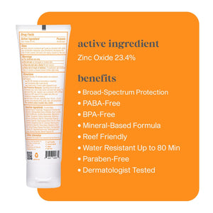 Thinkbaby SPF 50+ Baby Mineral Sunscreen – Safe, Natural Sunblock for Babies - Water Resistant Sun Cream – Broad Spectrum UVA/UVB Sun Protection – Vegan Baby Sunscreen Lotion, 3 Oz.