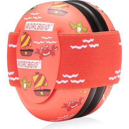 Infant Ear Protection Noise Cancelling Baby Ear Muffs, Toddler Hearing Protection with Adjustable Elastic Headband (Bear, White