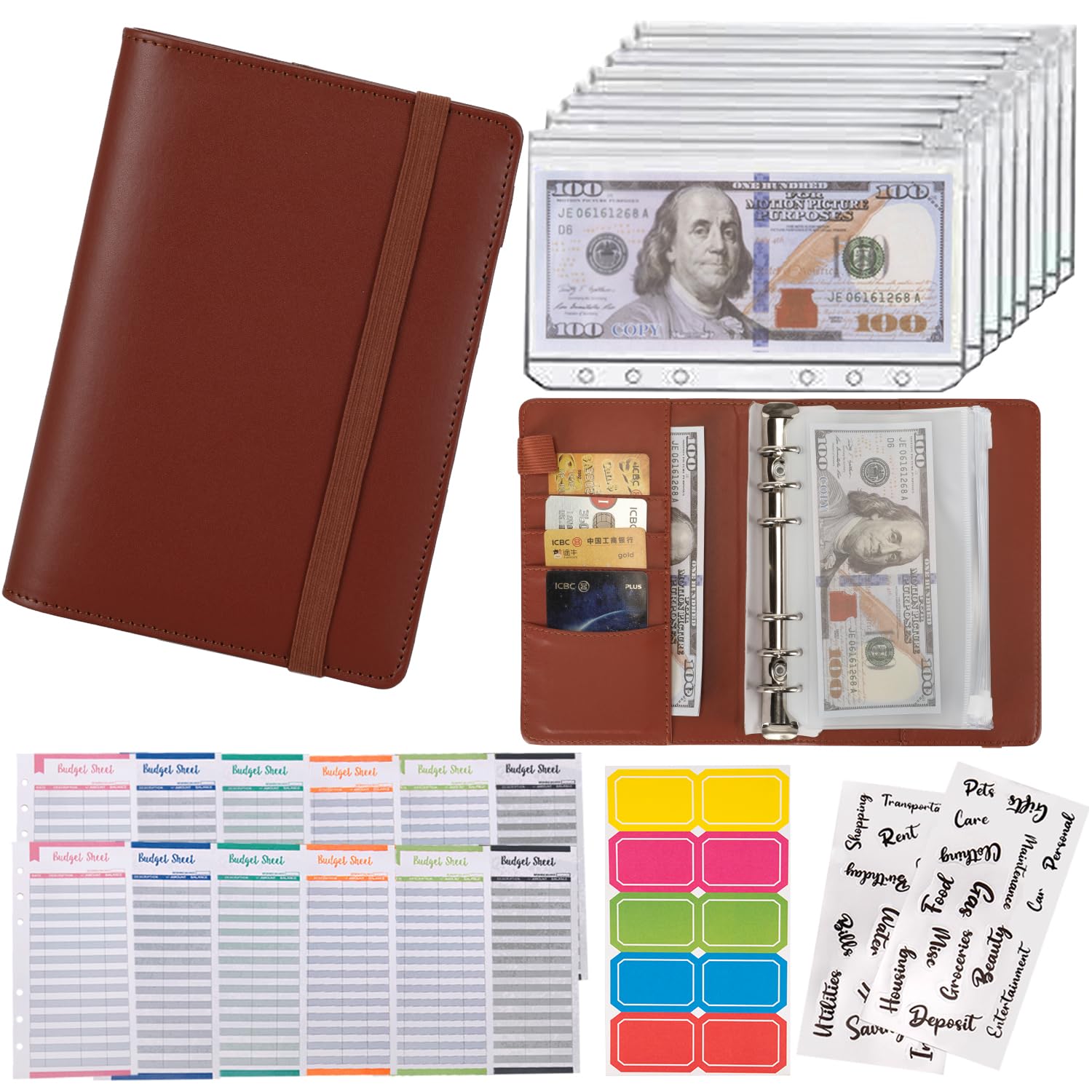 Buy now NICOOTHBudget Binder Cash Envelopes A6 Money Saving Binder with Zipper envelopes (Purple) at indiglob india