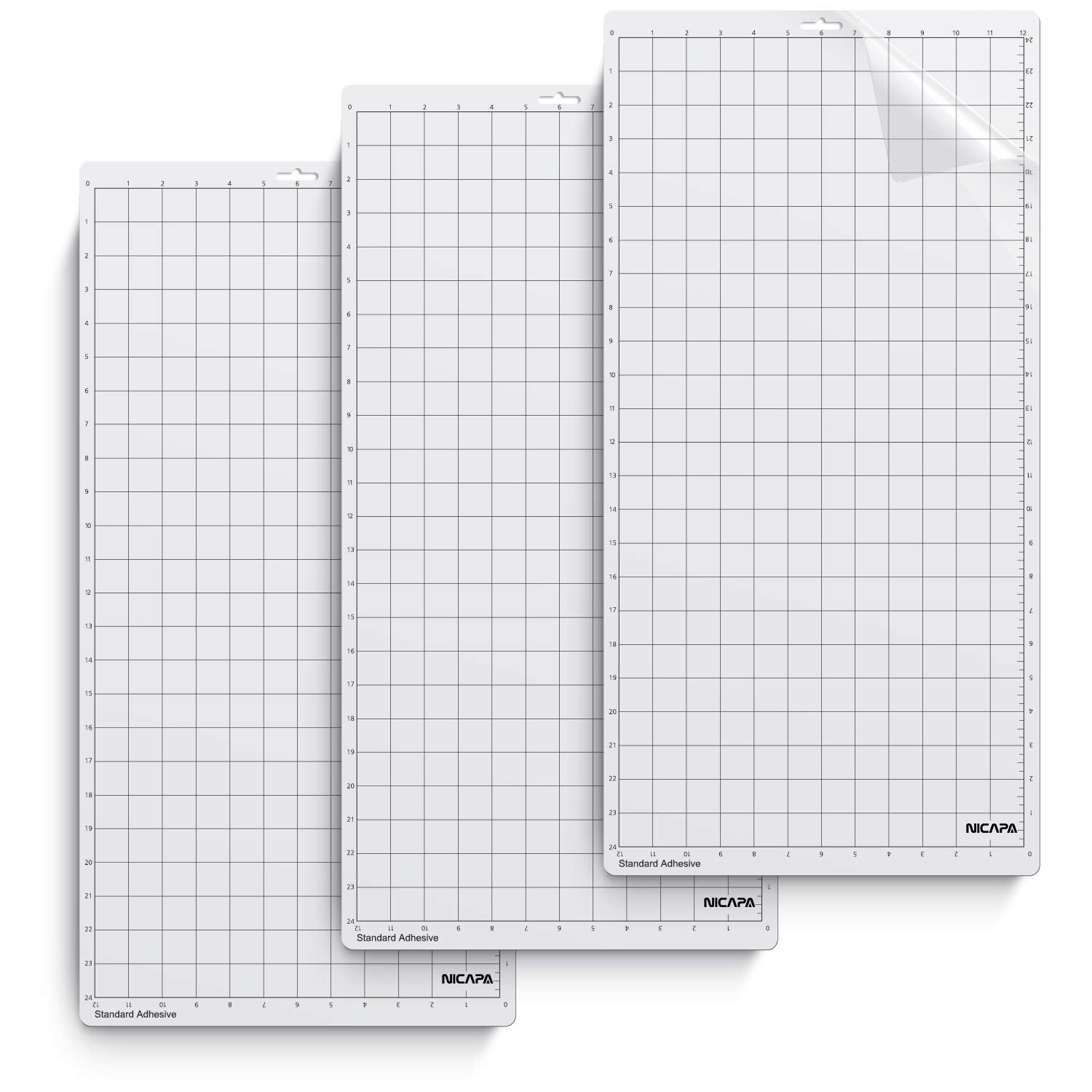 Buy now Nicapa StandardGrip Cutting Mat for Silhouette Cameo 4/3/2/1 (12x12 inch,3 pack) Standard Adhesive Sticky Quilting Cut Pads Replacement Accessories for Silhouette Cameo transparent for Cameo 12*24 3pack StandardGrip at indiglob india