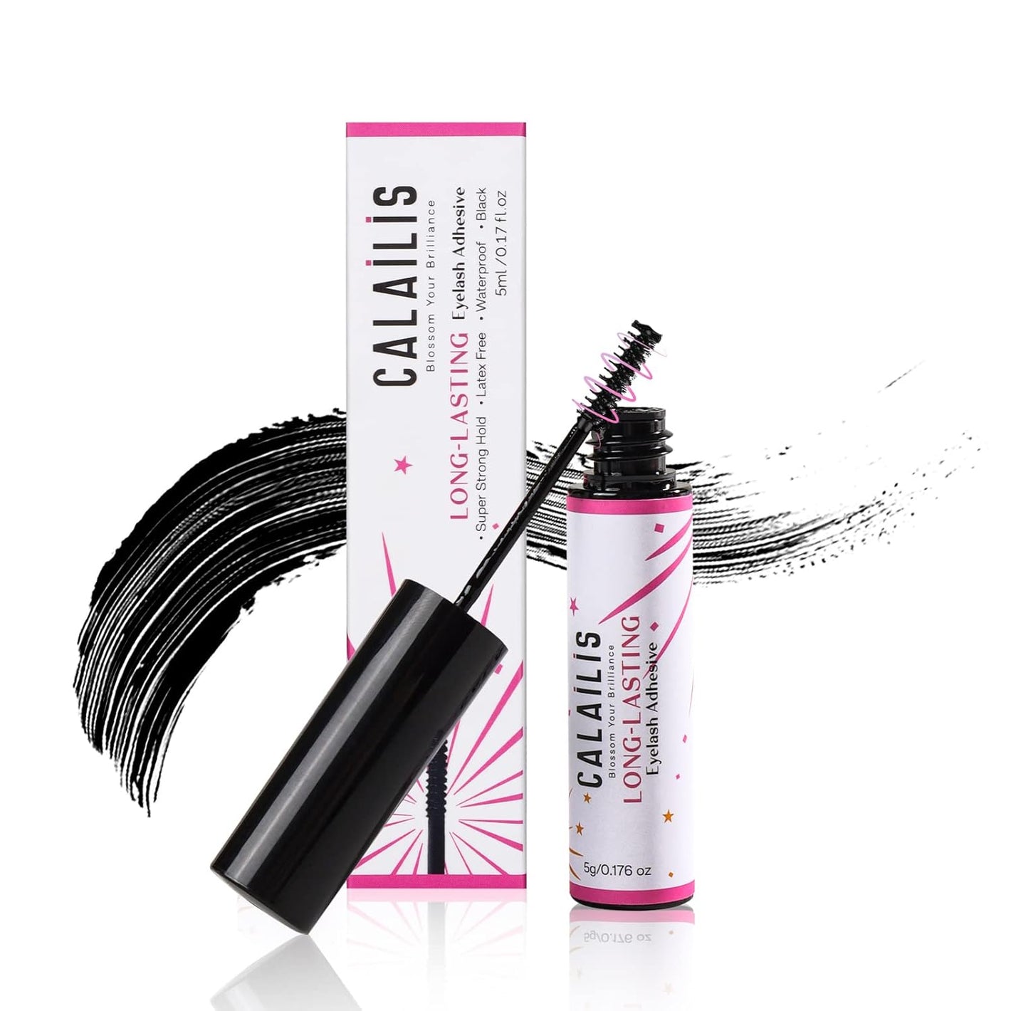 CALAILIS Lash Glue, Super Strong Hold Cluster Lash Extension Glue, Waterproof, Fast Drying
