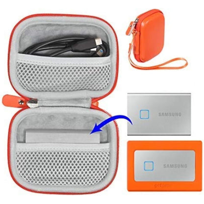 getgear Silicone Bumper for Samsung T7, T7 Touch Portable SSD - 1TB, 2TB, 500GB, USB 3.2, Strong-Shock Absorbing, Slip-Resistant- Black (Black)